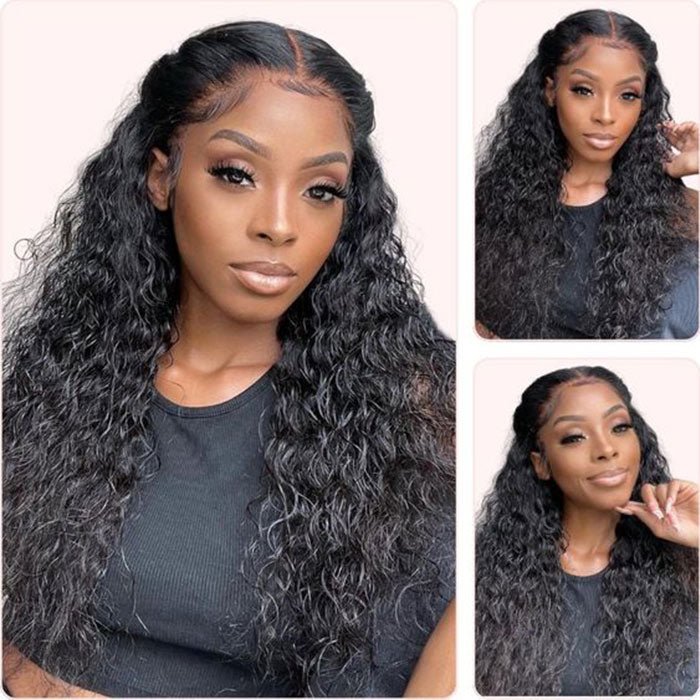 Glueless 13x4 HD Transparent Water Wave Frontal Wig with Baby Hair - Superlovehair